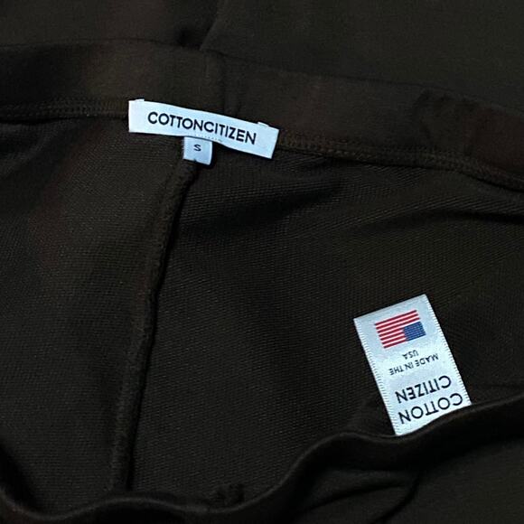 Cotton Citizen Milan Biker Short Dark Brown Small Cotton Terry Stretchy Cozy - Picture 3 of 9